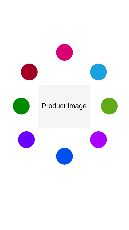 Placing icons around the product image in a circle